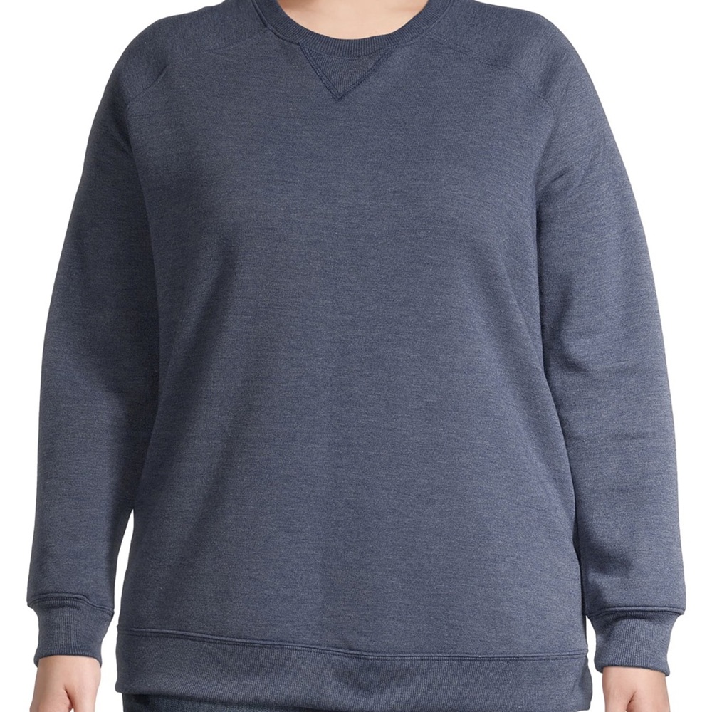 Terra & Sky Women's Fleece Athleisure Sweatshirt - Blue Grey